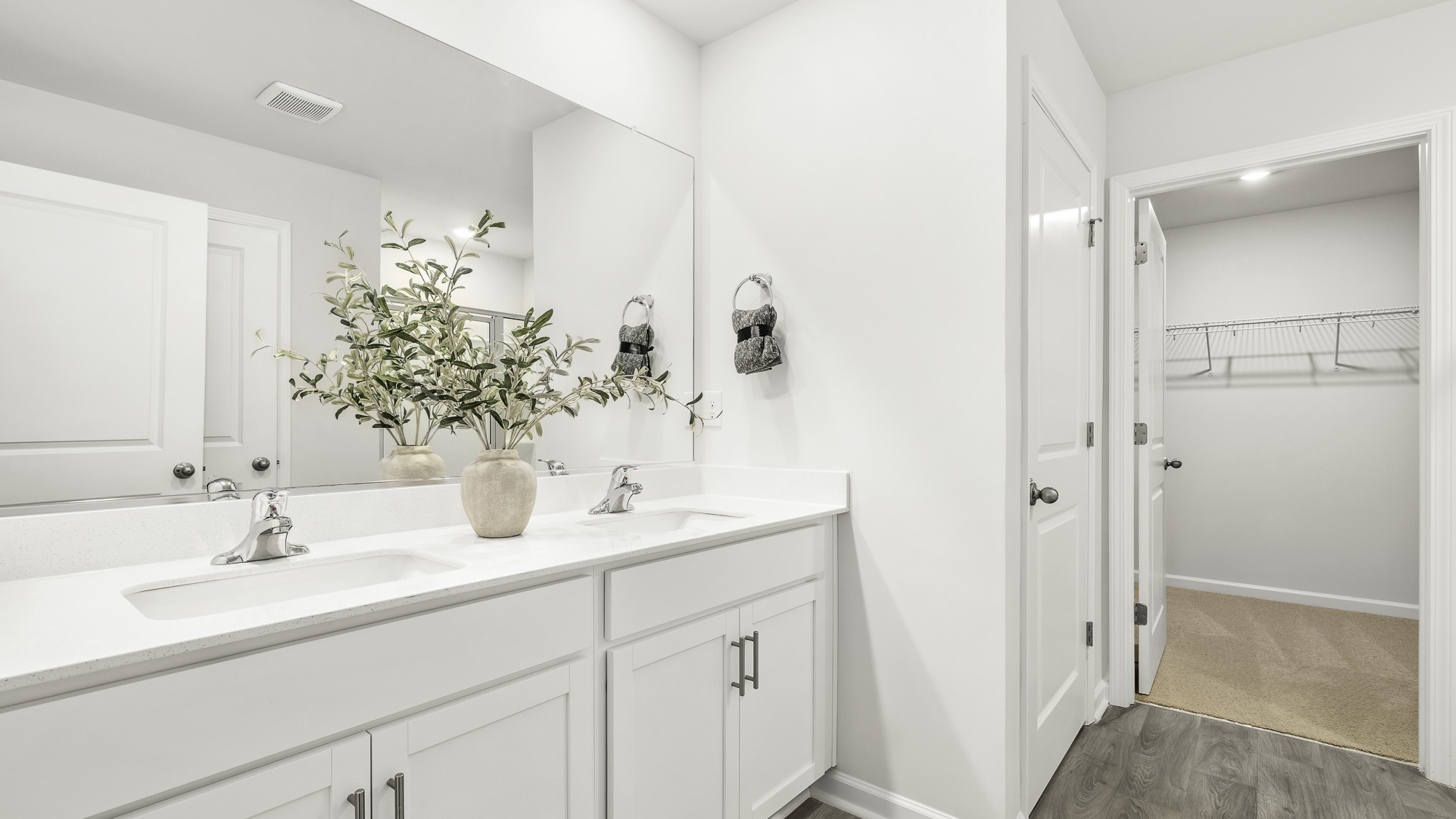 primary bathroom with walk in shower