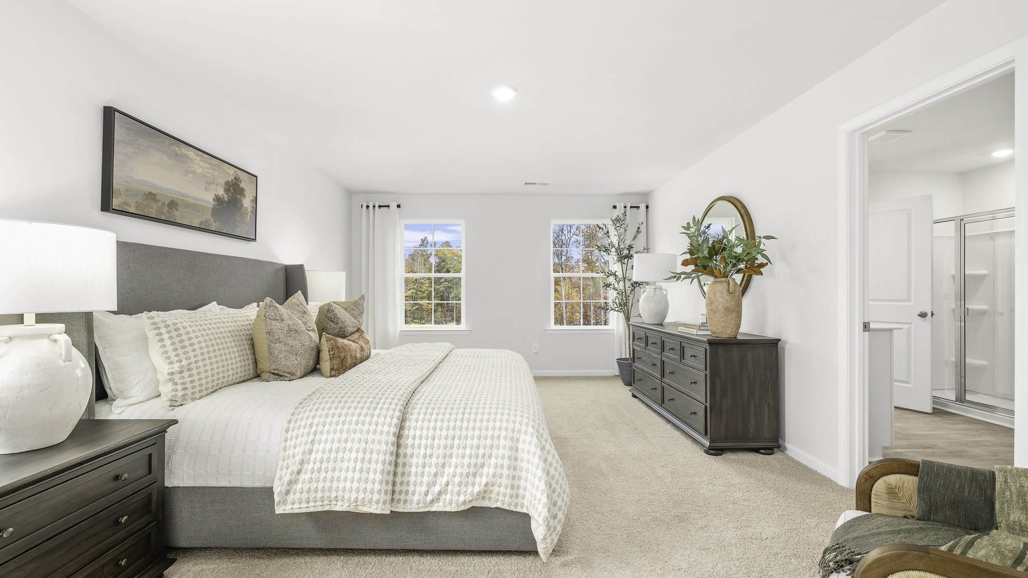 primary bedroom with carpet