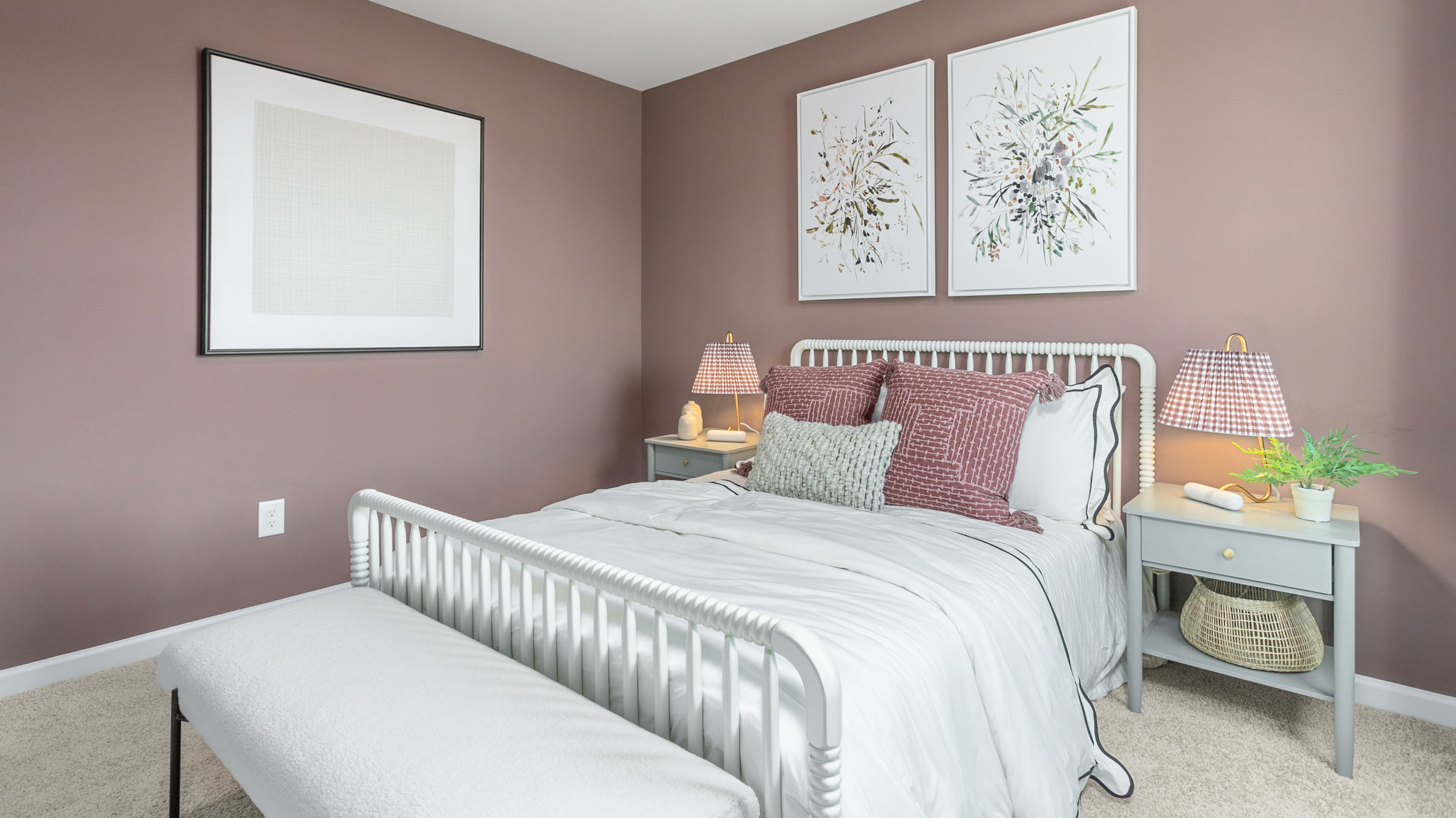 bedroom with carpet and natural light