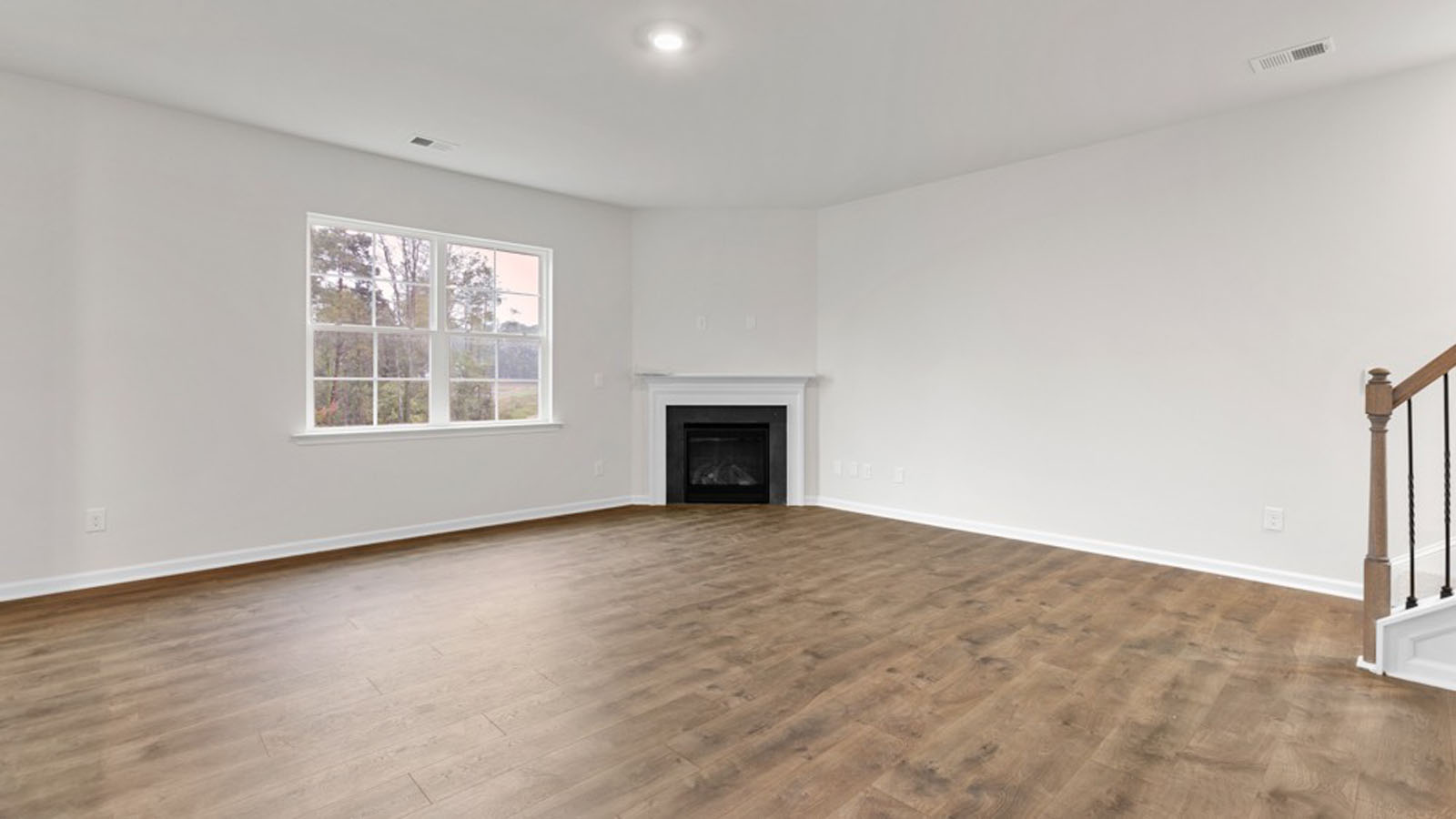 living room with fire place