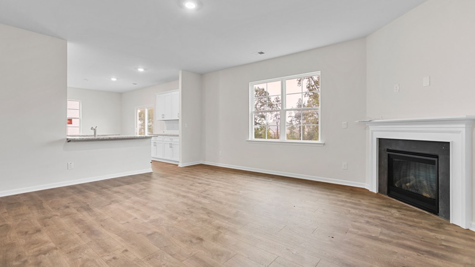 living room with fireplace