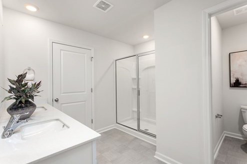 Primary bathroom with walk in shower