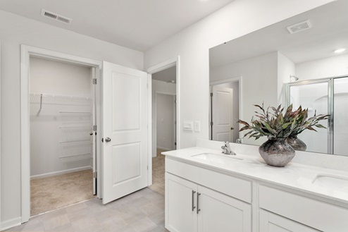 Primary bathroom with walk in shower