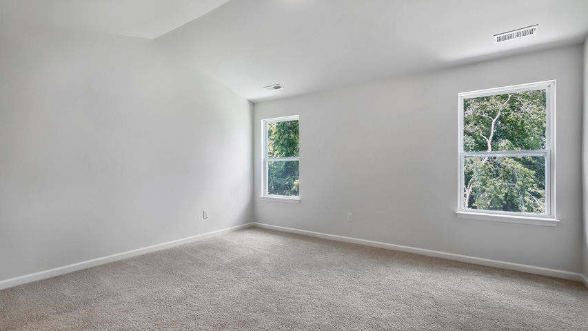 bedroom with double windows