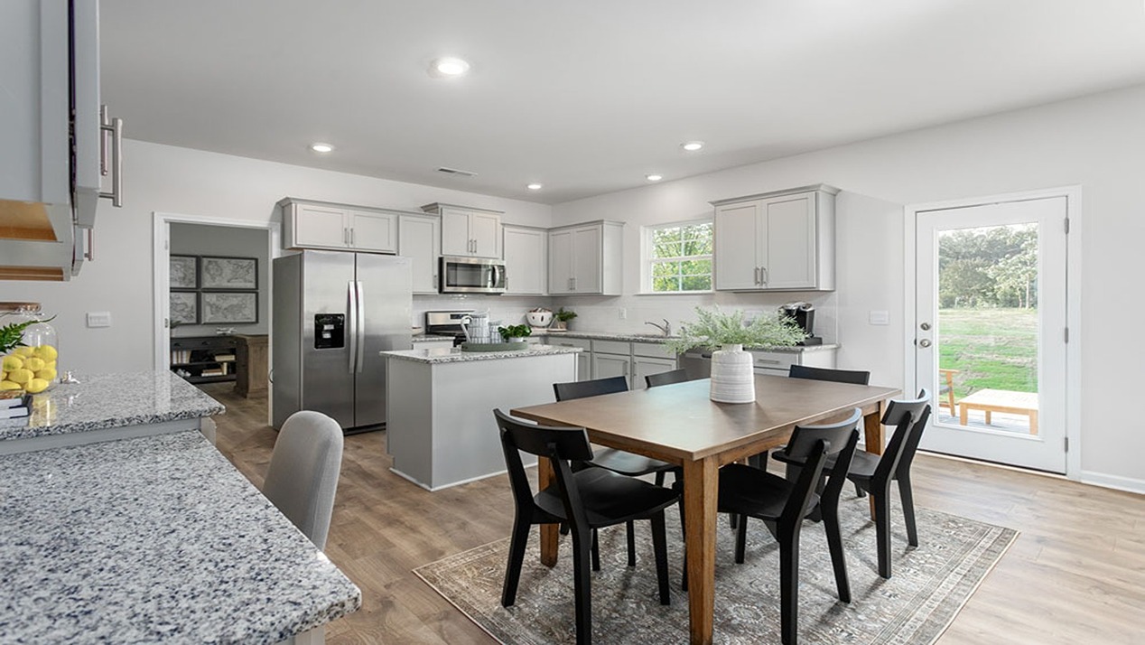 kitchen and dining area