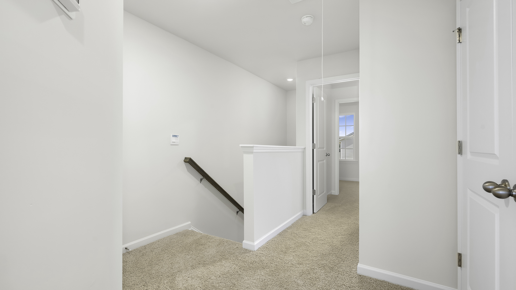 landing at the top of the stairs