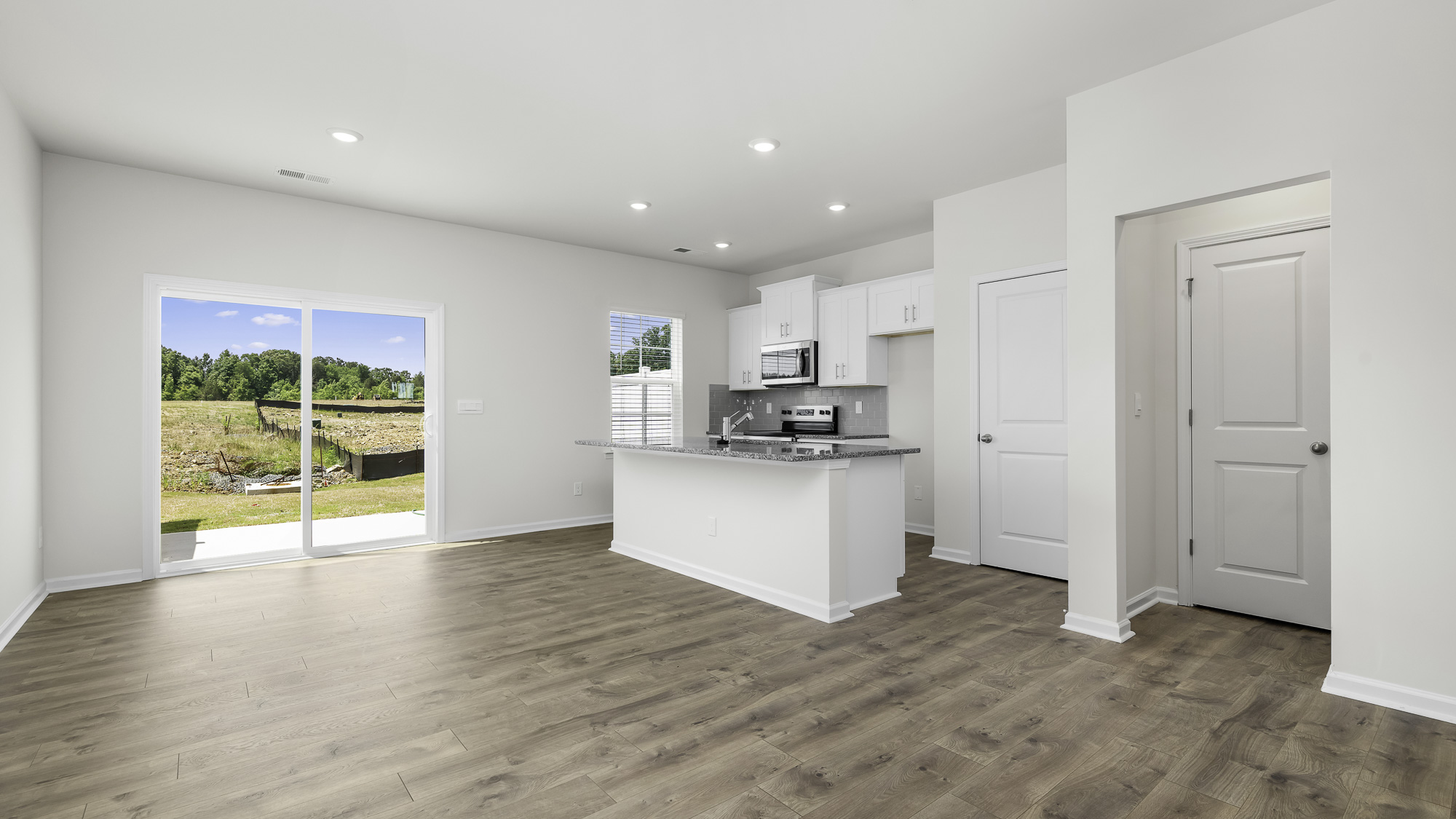 kitchen and living room