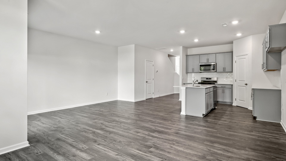 living room with vinyl flooring