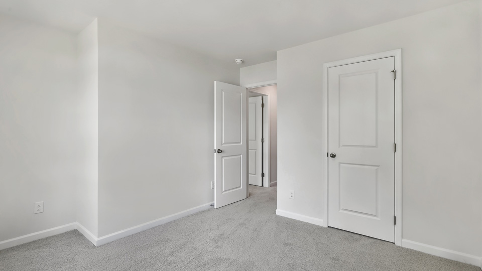 secondary bedroom with carpet and closet