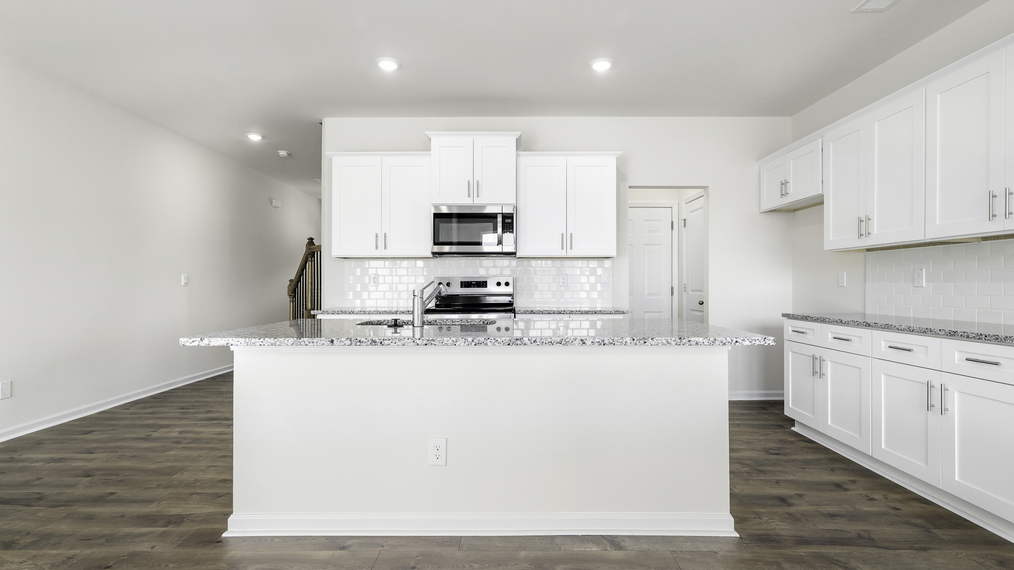 Kitchen with white cabinets