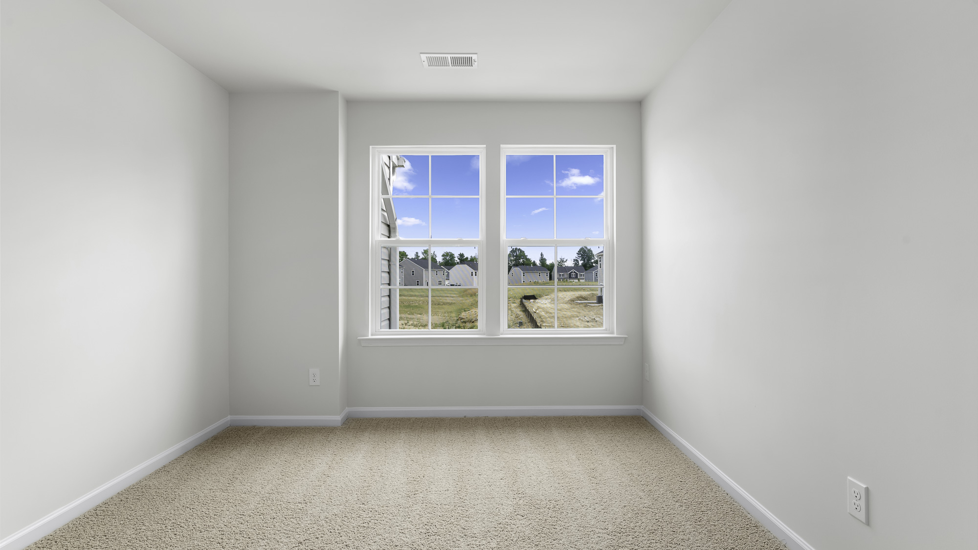 bedroom with double windows