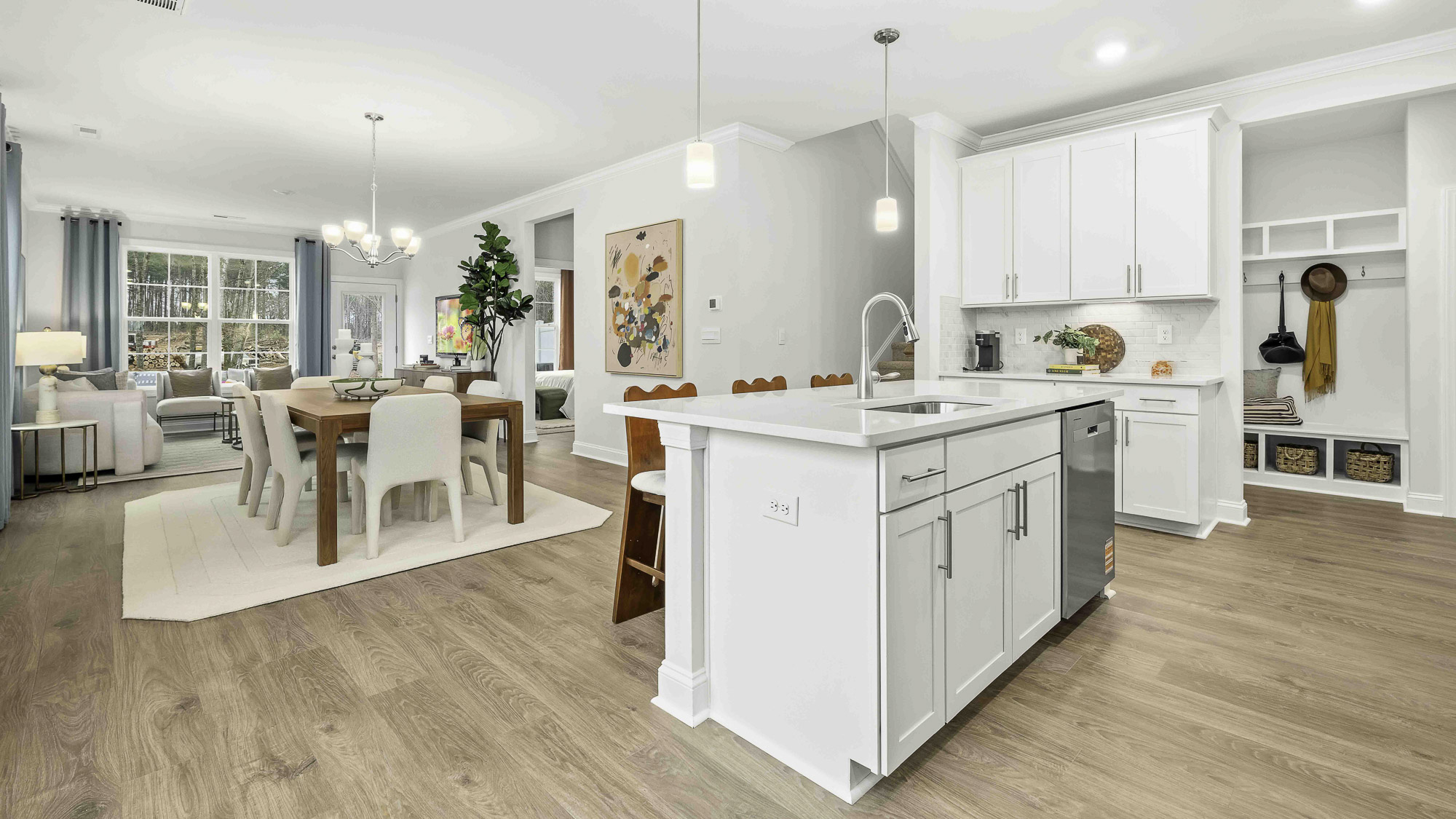 kitchen and living rom