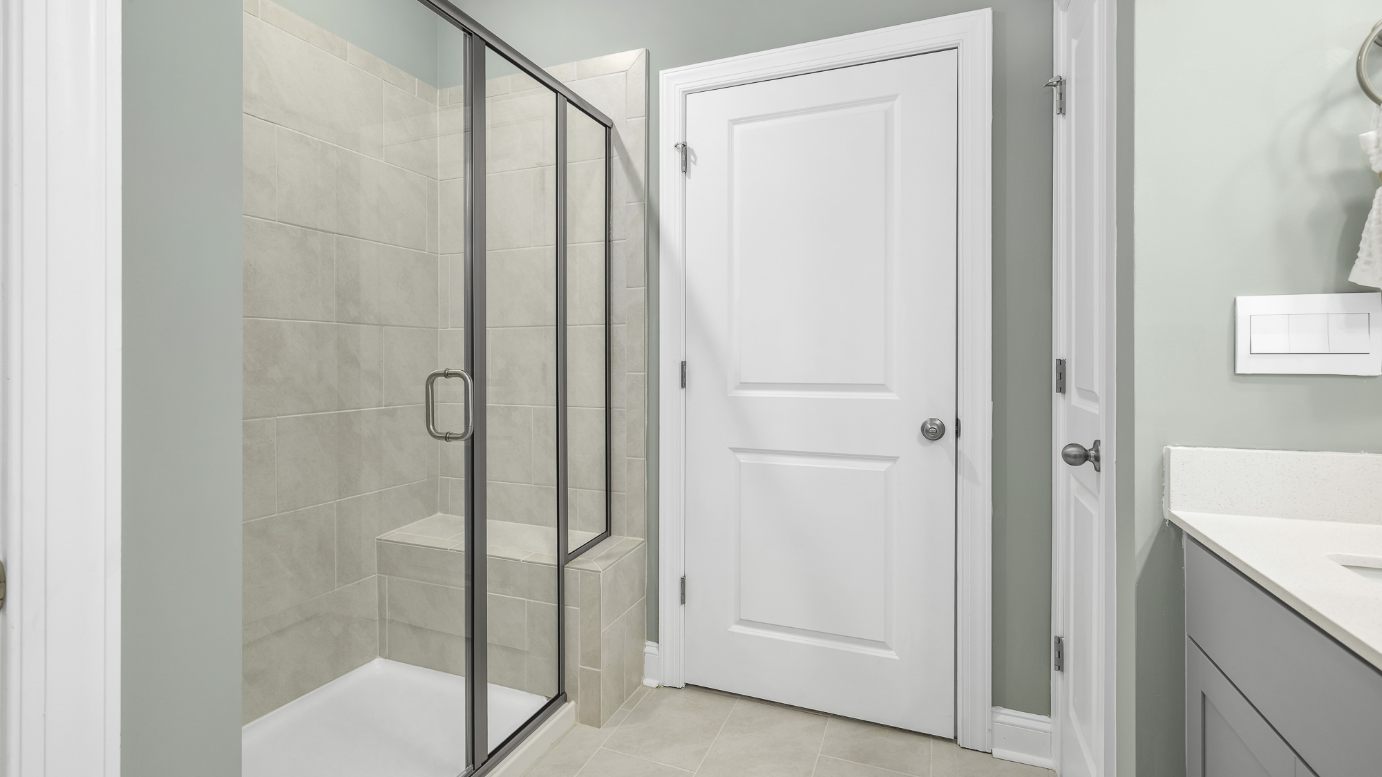 walk in tile shower