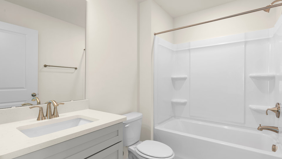 bathroom with tub shower combo