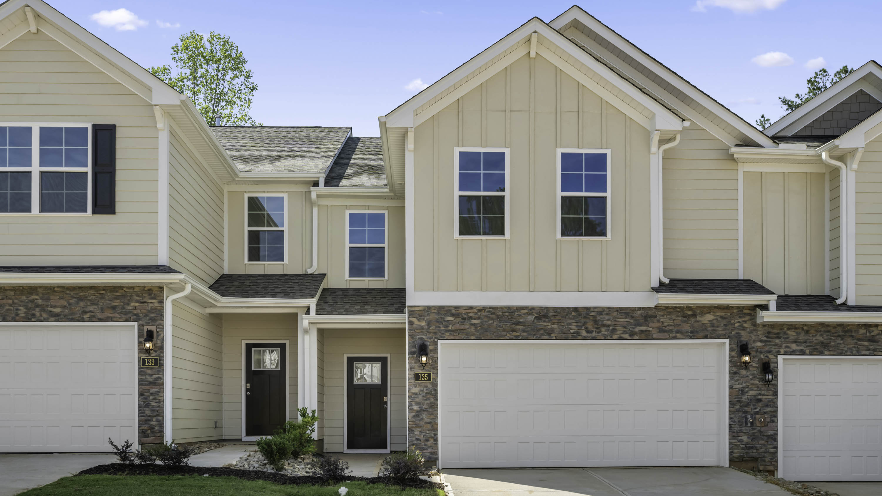 The Linville featured at Lybrook Village offers a 2 story 2 car garage 4 bed 3 bath townhome