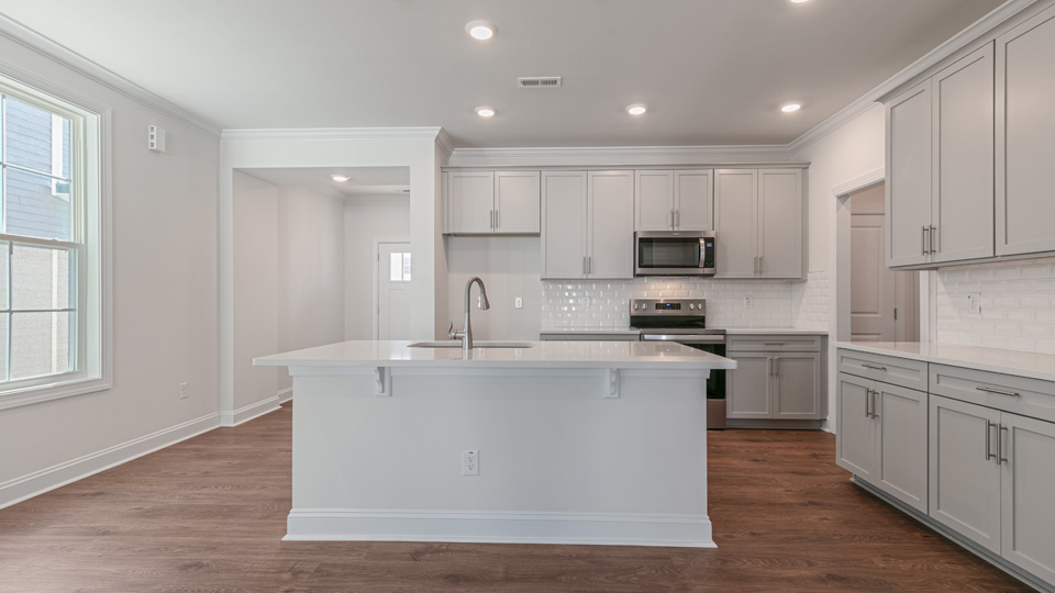 Kitchen with white cabinets