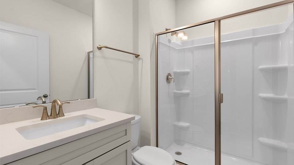 secondary bathroom with walk in shower