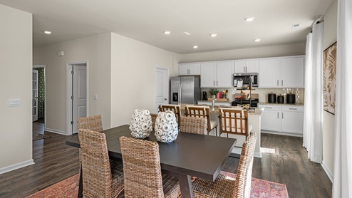 kitchen and sitting area