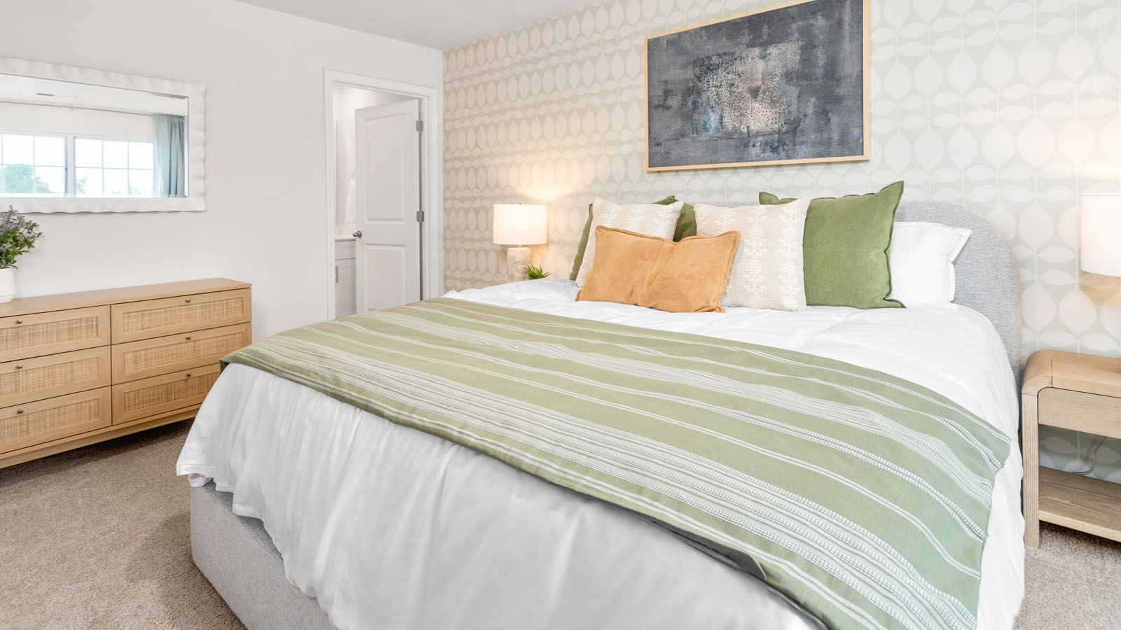 bedroom with carpet and ample light