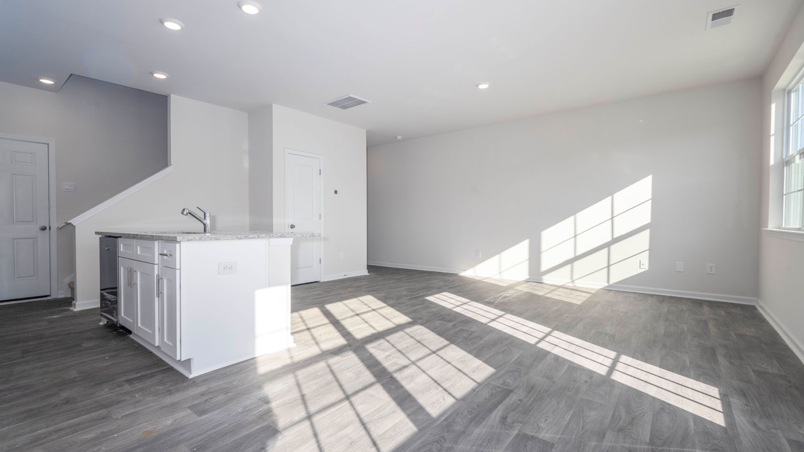living room and kitchen view