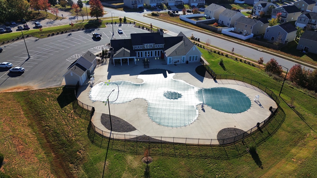 aerial view of the pool