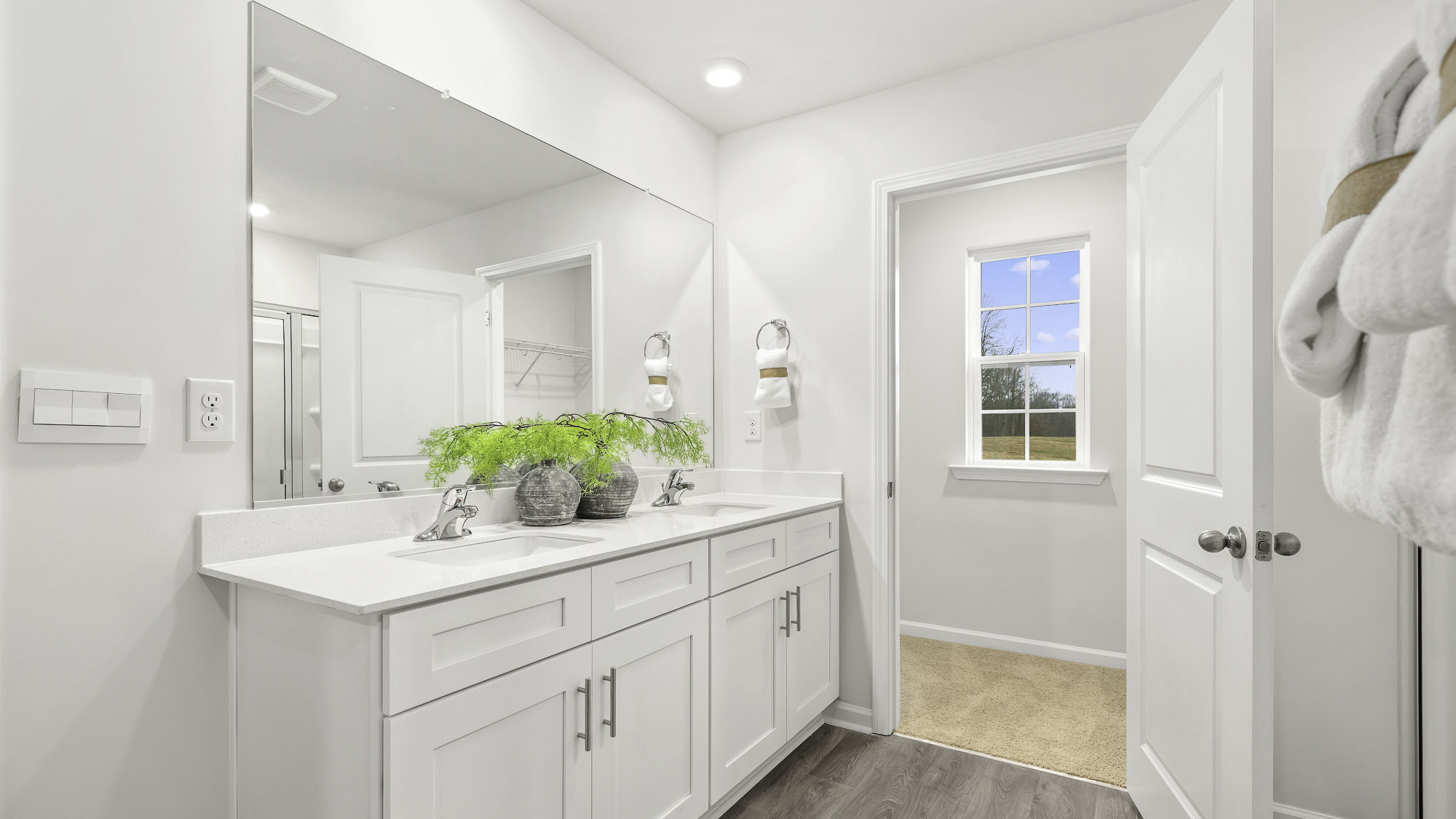 main bathroom with dual sink