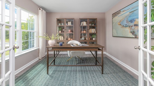 Office with french doors