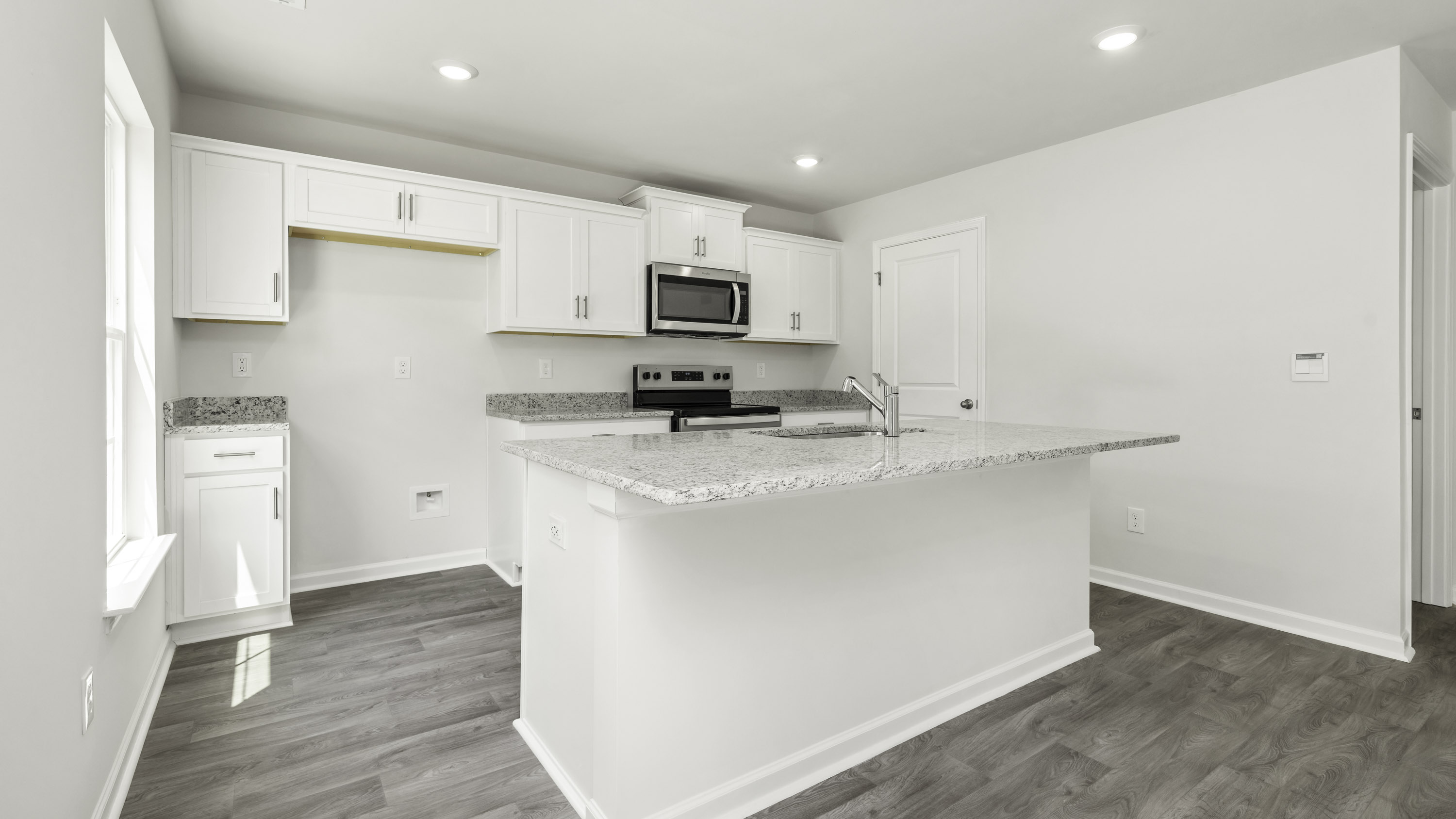 kitchen and island