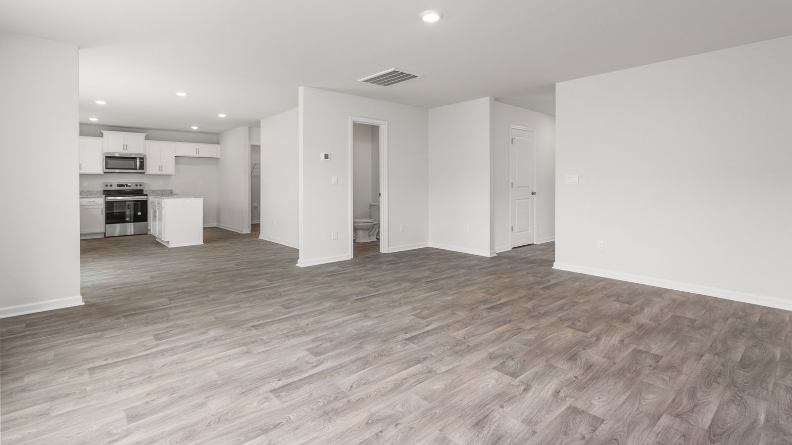 living room and view of kitchen