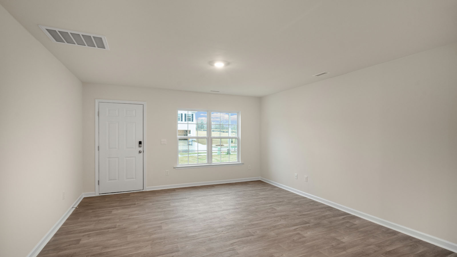 living room with vinyl flooring