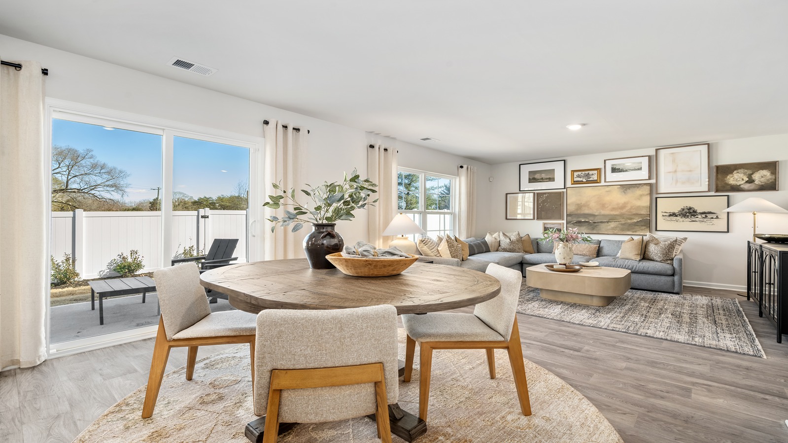 dining area and living room