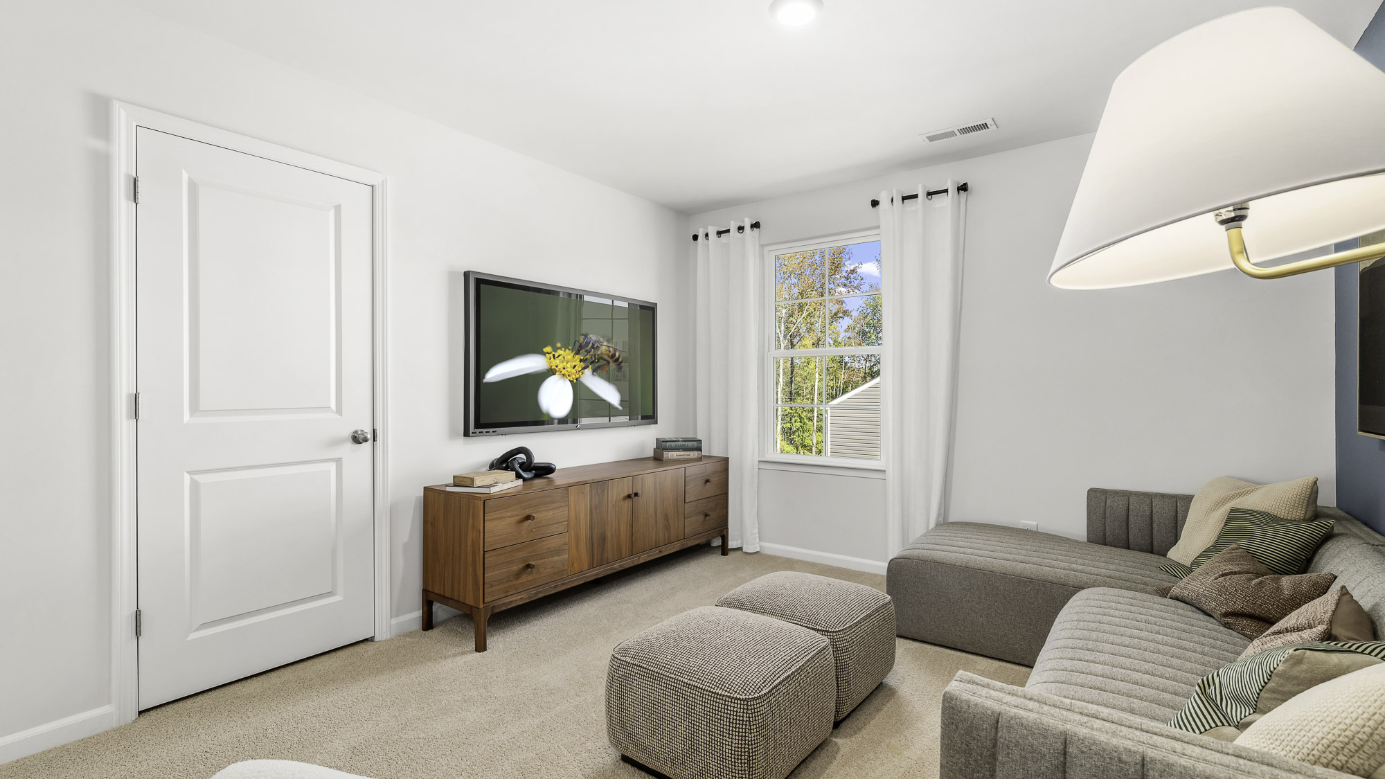 loft with window and closet