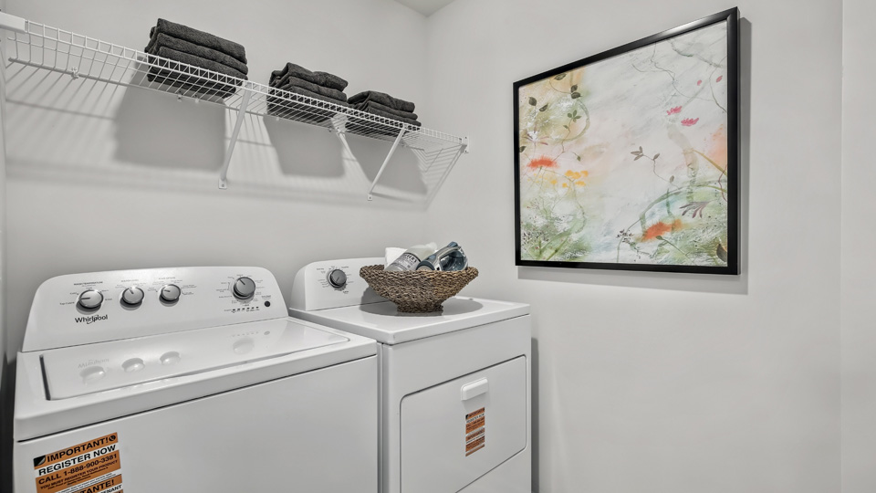 laundry room with wireshelves