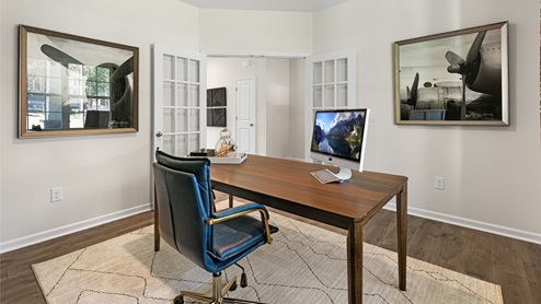 Office with french doors