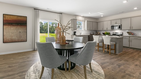 Breakfast area with sliding glass doors