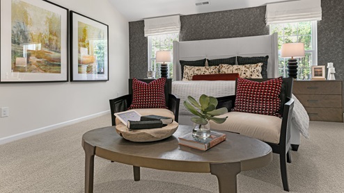 primary bedroom with carpet