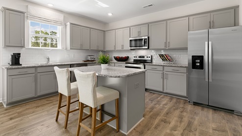 kitchen with small island