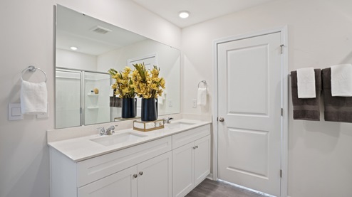 Dual vanities in the bathroom