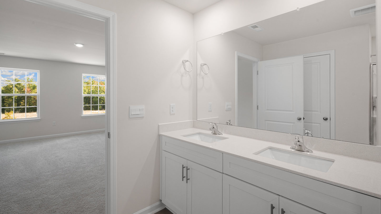 main bathroom with dual sink