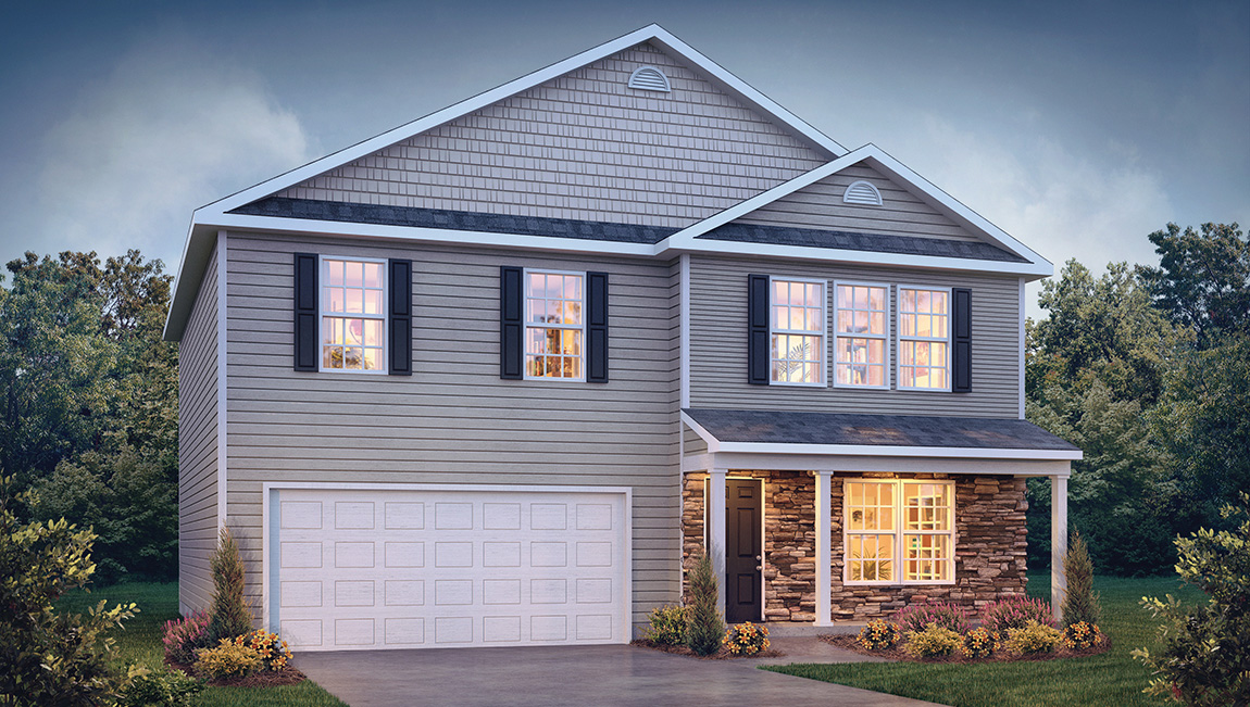 The Kyle featured at Madison Gardens offers a 2 story 2 car garage 4 bedroom 2 full bathrooms 1 half bathroom single family home