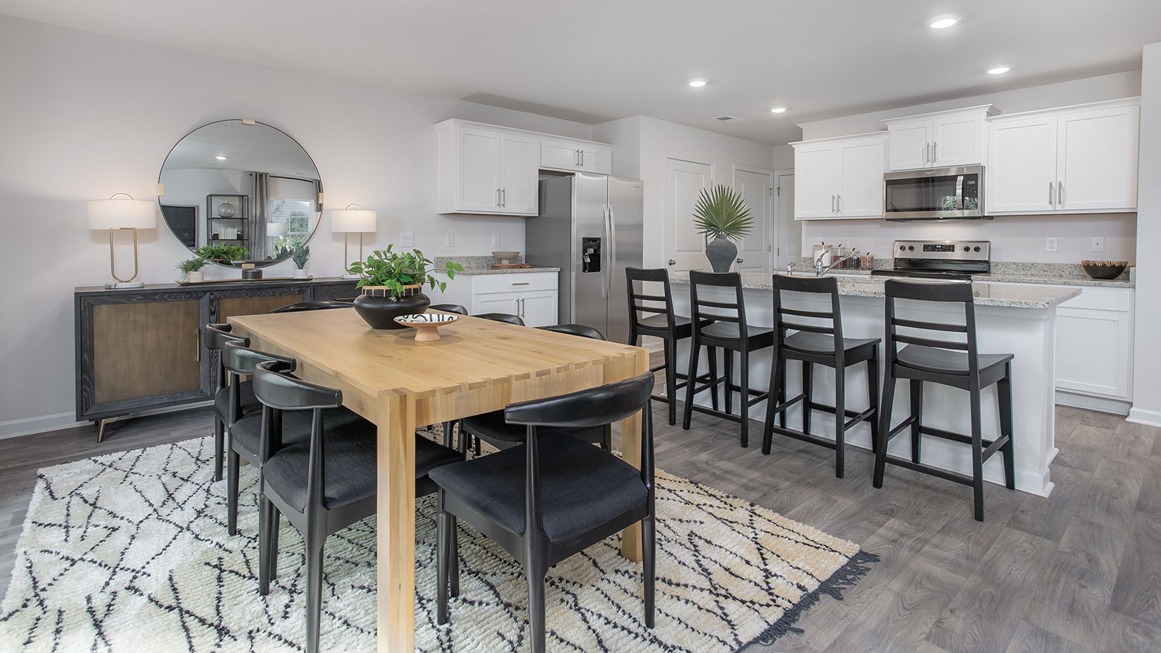 kitchen and dining area