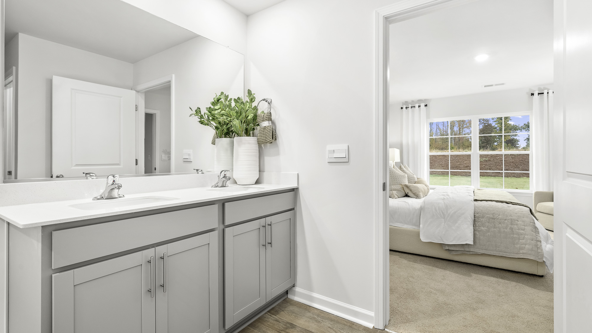 main bathroom dual sink