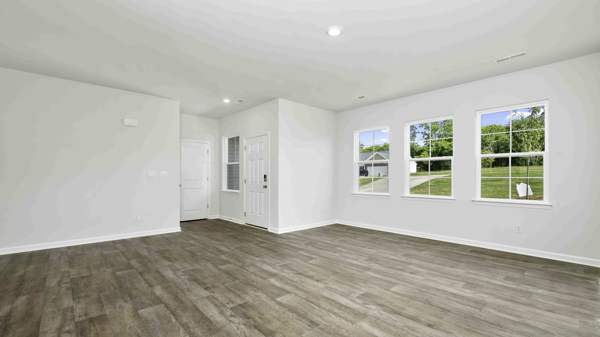 living room with windows