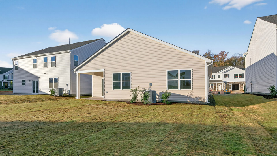 backyard with covered concrete patio