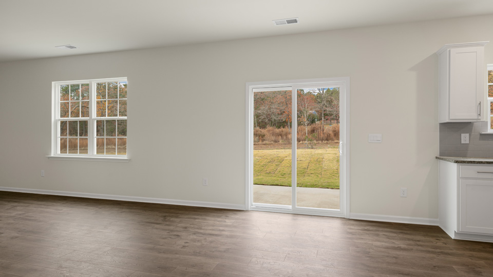 Living area with revwood flooring