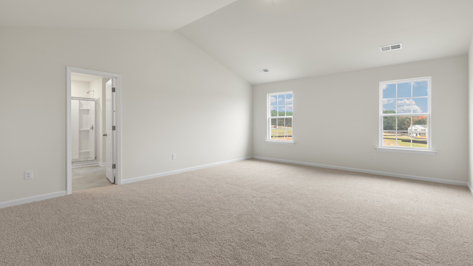 Bedroom with carpet