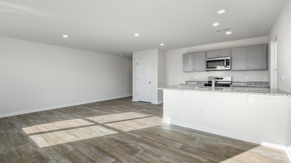 Living area with revwood flooring
