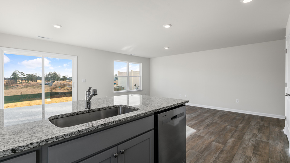 Kitchen with grey cabinets