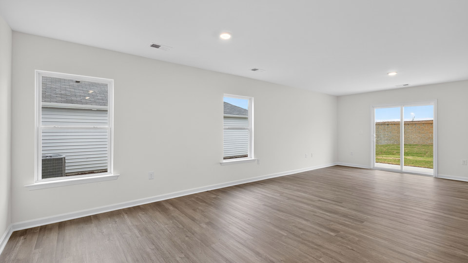 living room with revwood floring