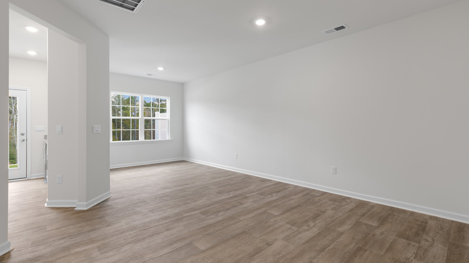 Living area with revwood flooring